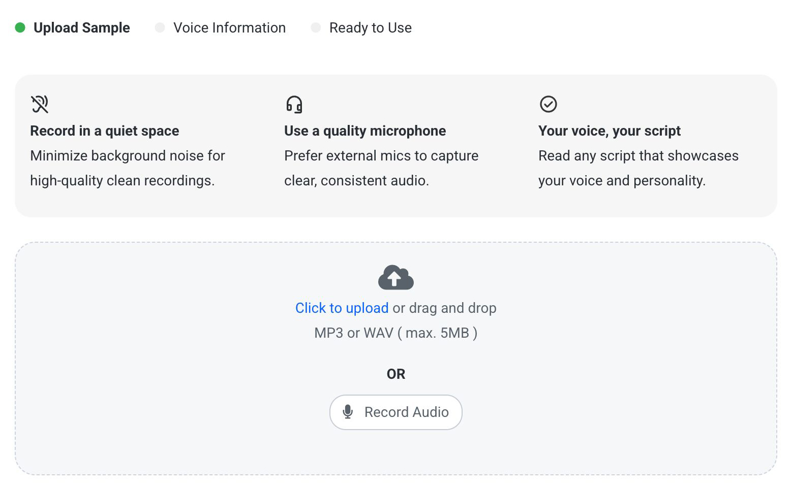 Custom Voice Cloning UI Screenshot